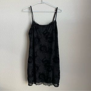 H&M black dragon print bodycon dress Little black dress